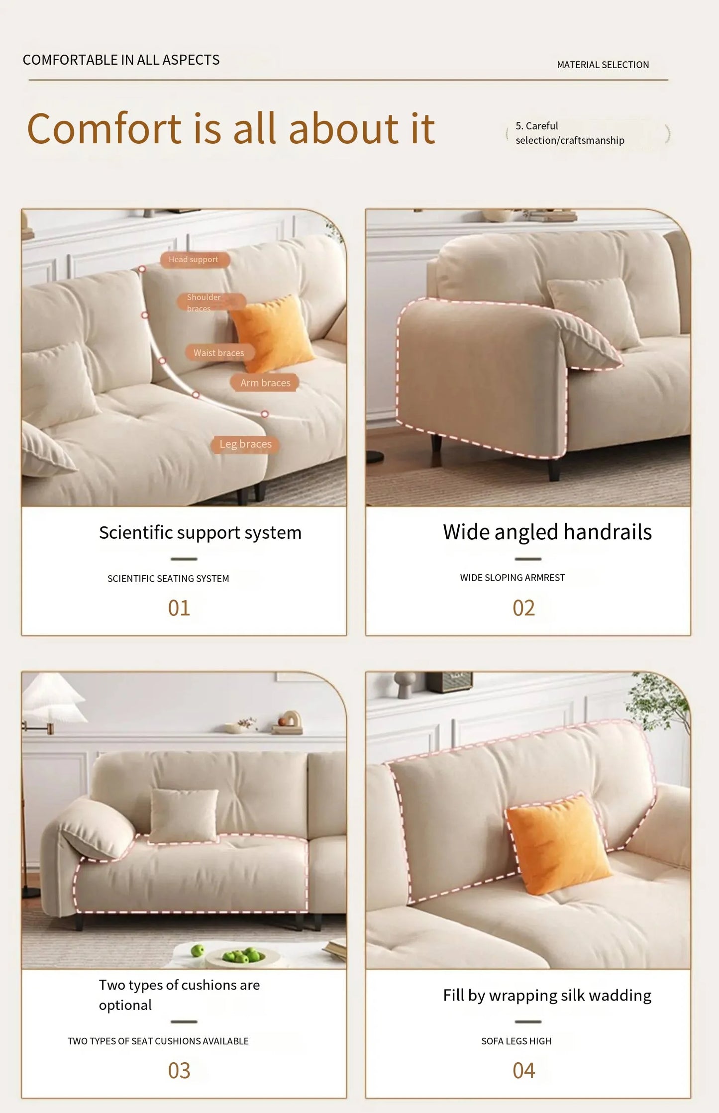 Large  Apartment Sofa Wood Lounge  Puffs Recliner Longer Sofa Modern Designer Luxury Nordic Muebles Para El Hogar Home Furniture