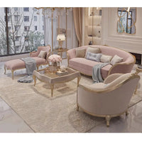 French light luxury court princess cream wind carved three-person sofa neoclassical American solid wood princess sofa combinatio