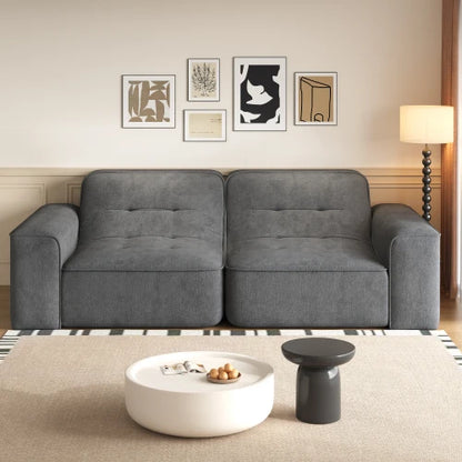 U-Shaped Sectional Sofa, Convertible Modular Couch with Double Chaise, 4-Seater Living Room Furniture, Black