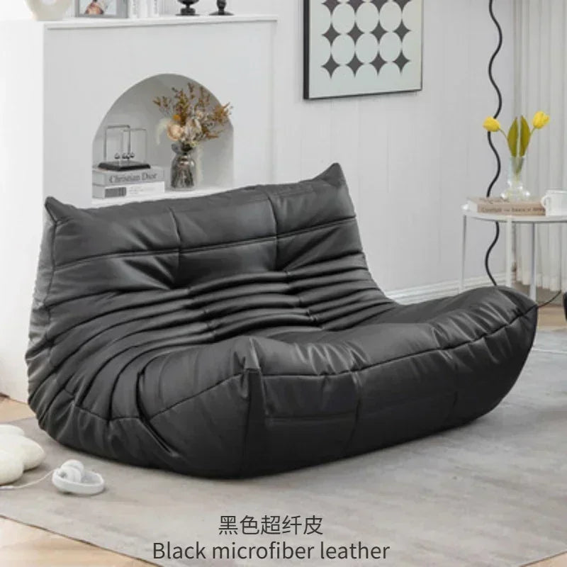 Single sofa living room bedroom lazy fabric leather leisure chair small apartment cream wind