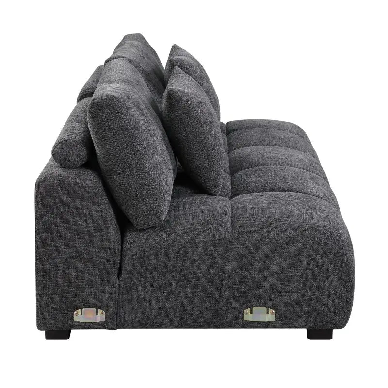 Chosen Gray Chenille Sectional Sofa with Toss Pillows with 2 Chaises