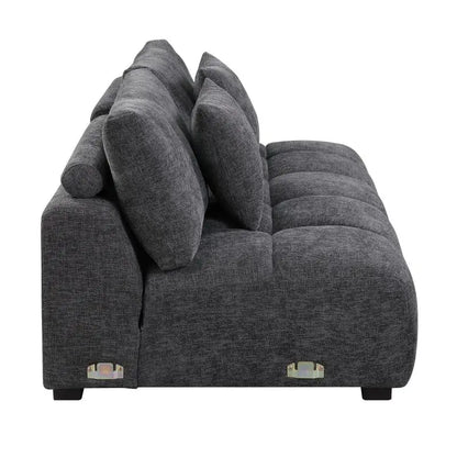 Chosen Gray Chenille Sectional Sofa with Toss Pillows with 2 Chaises