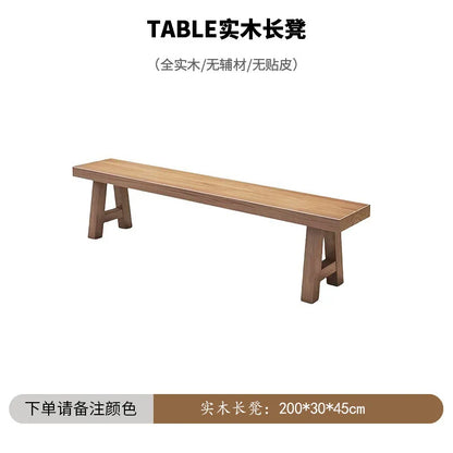 Nordic solid wood dining table with drawers household small apartment dining table rectangular dining