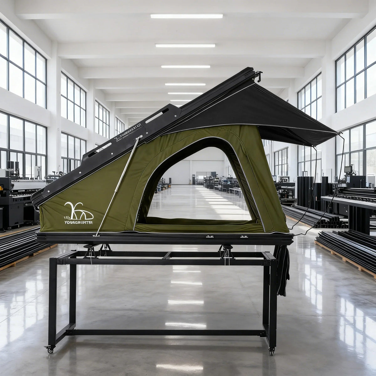 4x4 Factory Sale Wild Camping Popup Aluminum HardShell Rooftop Tent with Hinged RTT for SUVs - Outdoor Adventure Shelter