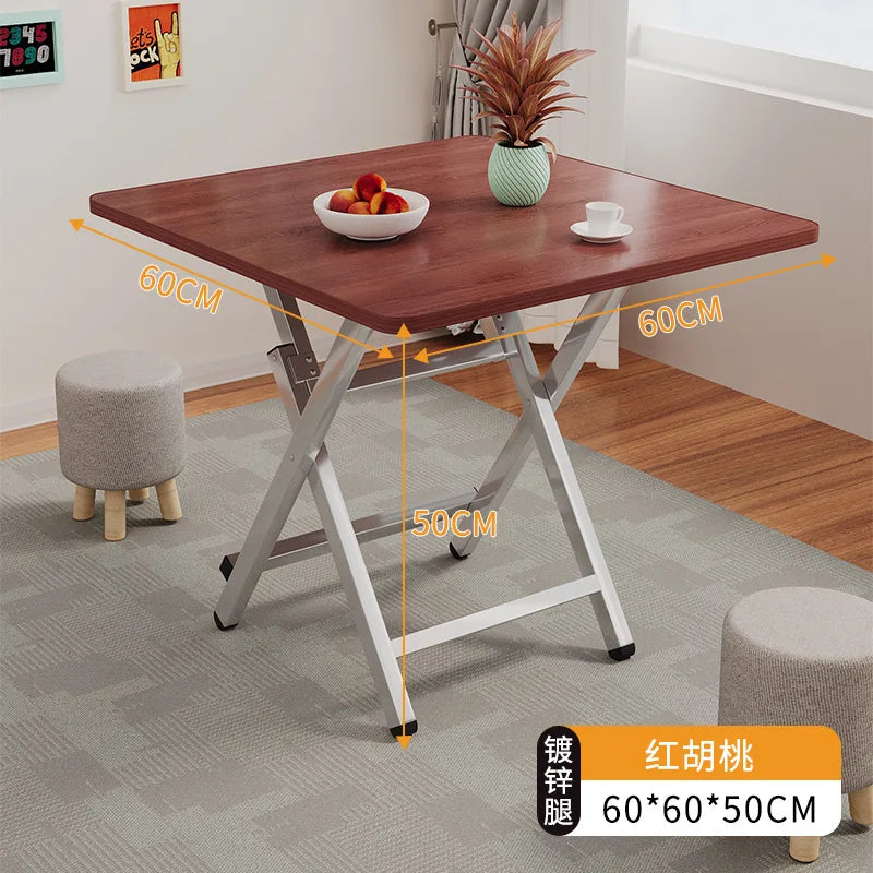 2025 New Folding Table,Indoor Outdoor Heavy Duty Portable Folding Square Woodiness Dining Table ,for Picnic, Party, Camping