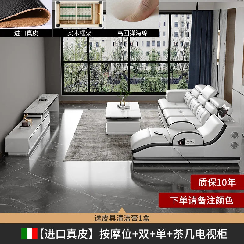 PatioLix Massage Minimalist Sofas Modern Leather Sectional Designer Sofas Lazy Luxury Cadeiras Para Sala De Estar Living Room Furniture