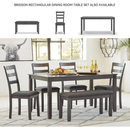 Signature Design by 5 Piece Dining Room Set, Includes Table & 4 Ladderback Barstools, Wood, Gray