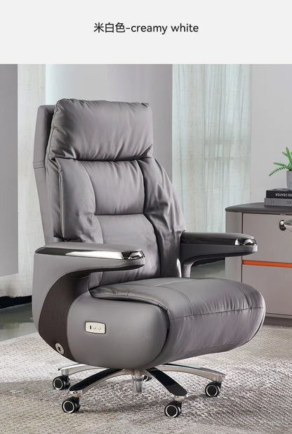 Intelligent massage electric leather boss chair light luxury high sense can lie down nap e-sports office computer chair home