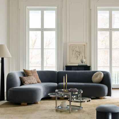 Nordic simple curved fabric lamb wool sofa Italian light luxury creative living room corner sofa