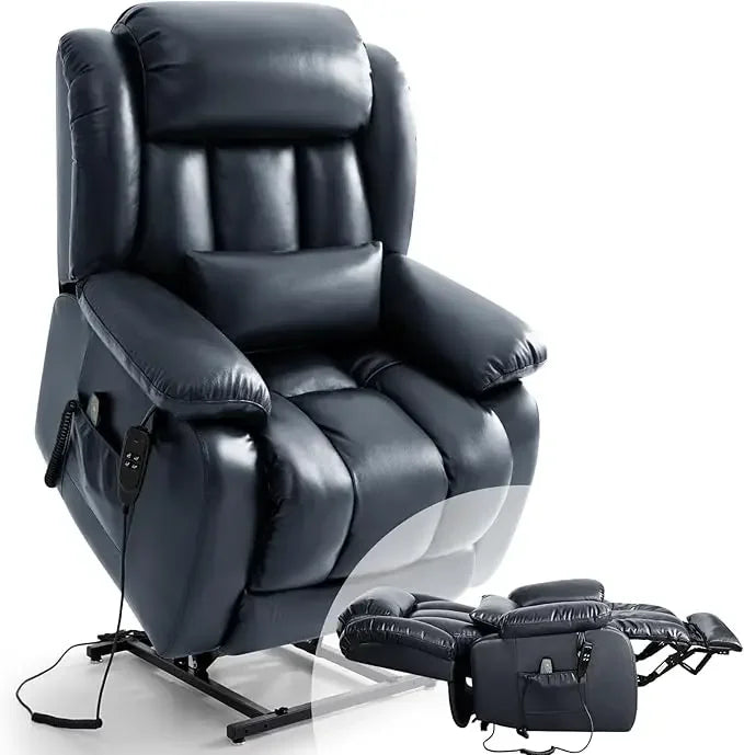 Recliner Chair for Adults, Dual Motor Power Lift Chair, Infinite Position, Lay Flat Lift, Massage and Heating, Exten