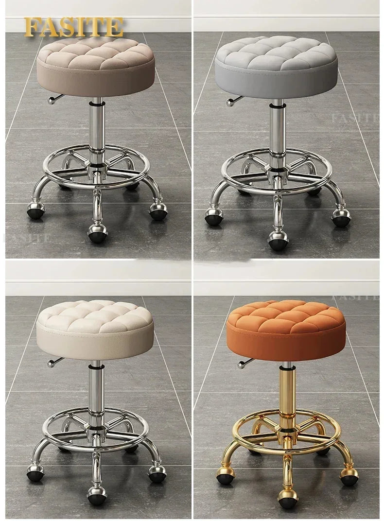 Rolling Hydraulic Chair Beauty Salon Stool Hairdressing Wheeled Beauty Tattoo Chairs Swivel Sedia Commercial Furniture