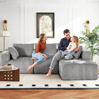 118" Compressed Sofa for Living Room L Shaped Boneless Couch, Modular Sectional Sofa, Sofa Bed Memory Foam Couches with Chaise