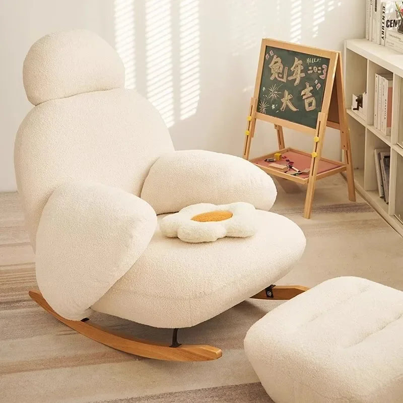 Nordic Modern Luxury Living Room Chairs Sofa  Rocking  Lounge Single Lazy Reclining Adult Bedroom Relax Magical Furniture