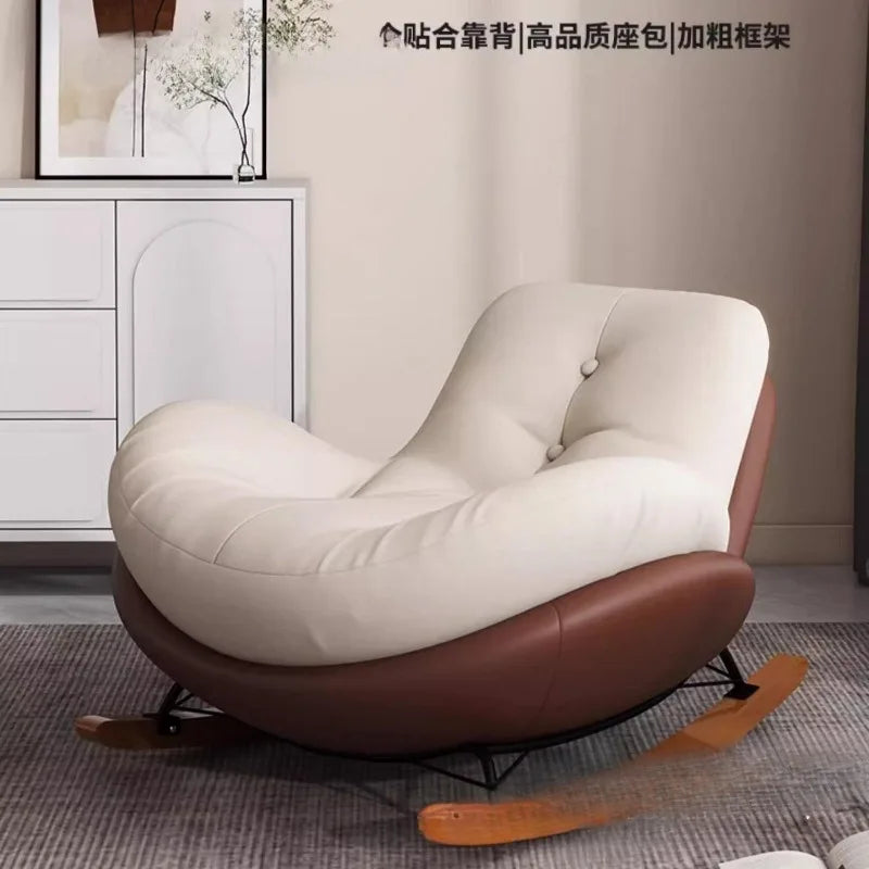 Rocking chair lazy sofa adult single recliner living room snail balcony home indoor leisure bedroom shake