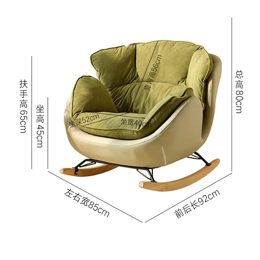 Ergonomic Green Rocking Chairs Living Room Modern Home Furniture Comfortable Meditation Relaxation Muebles Para El Hogar"