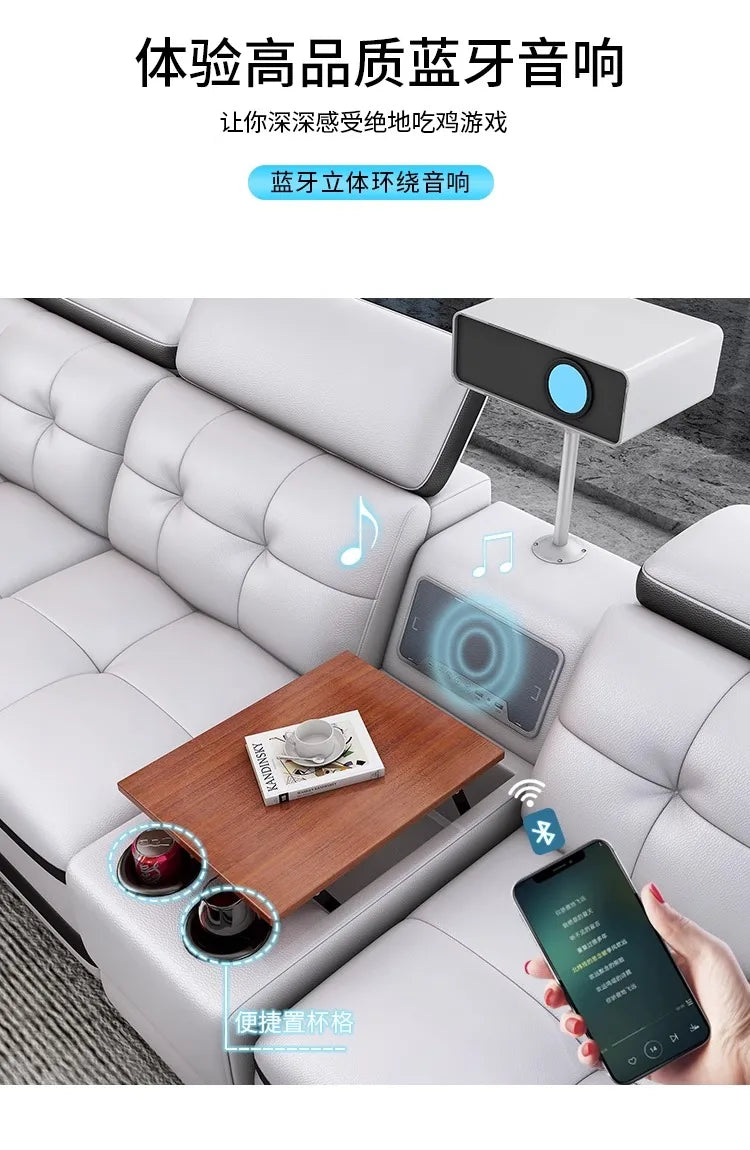 Modern Minimalist Sofa Electric Massage Chiar Floor Multifunctional Corner Sofa Lounges Relaxing Living Room Couch Furniture