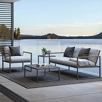 Outdoor aluminum alloy sofa waterproof and sun protection outdoor garden courtyard open-air furniture