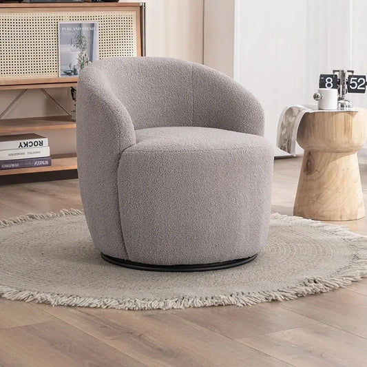 Best-Selling Modern Light Luxury Fabric Single Leisure Chair Cream Bedroom Makeup Stool Lamb Fleece Single Swivel Sofa Chair