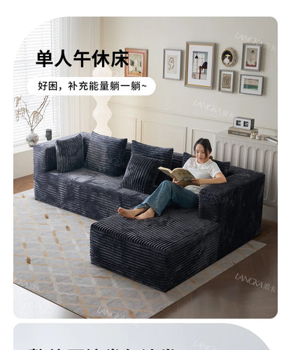 Oversized Boneless Double Lounge Sofa Chair Compressed Sectional Cloud Couch Corduroy L Shape Sofa Bed Couch Divano Da Soggiorno
