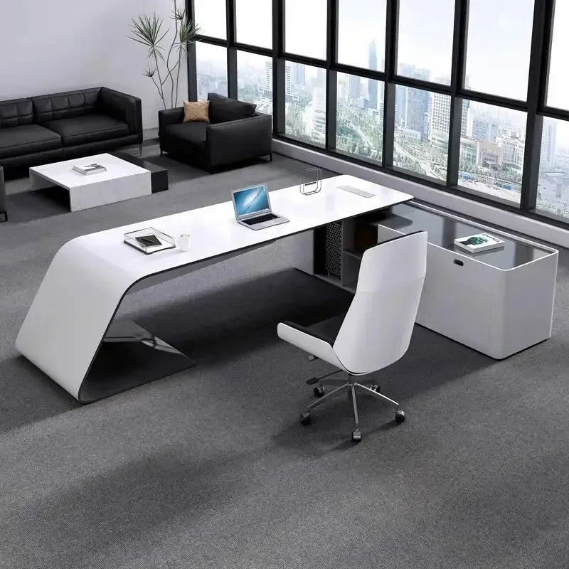 Luxury Long Office Desk Modern Design Storage Multifunctional Office Desk Display Minimalist Mesas Escritorio Trendy Furniture