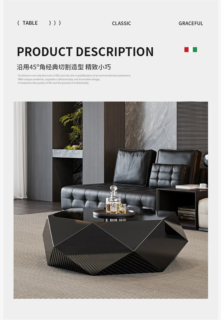 Minimalist diamond coffee table high-end small apartment hotel KTV special-shaped light luxury coffee table