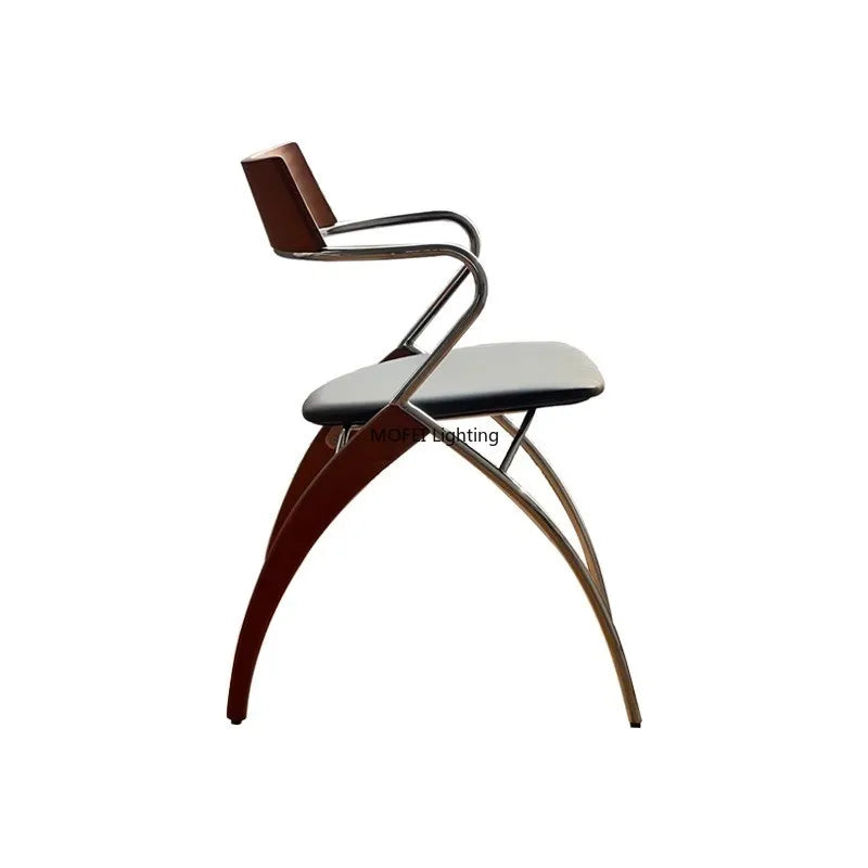 Antique Danish Designer Dining Chair Retro Simple Household Solid Wood Backrest Armchair Net Red Coffee Shop Leisure Chair