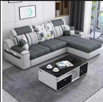 small apartment simple modern living room removable and washable corner three seat fabric sofa