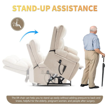 Extra Large Dual Motor Power Lift Recliner Chair, Lift Chair with Massage and Heat for Elderly, Lay Flat Recliner,, Customized