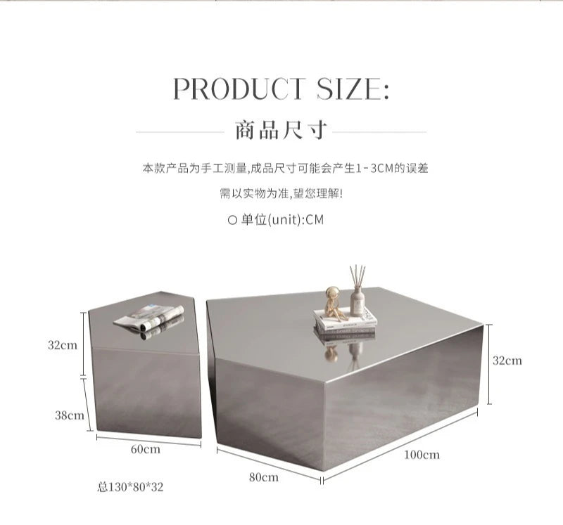 Stainless Steel Coffee Table Light Luxury Modern Simple Coffee Table Fashionable Creative Living Room Furniture Quemo YS40CC