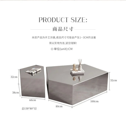 Stainless Steel Coffee Table Light Luxury Modern Simple Coffee Table Fashionable Creative Living Room Furniture Quemo YS40CC