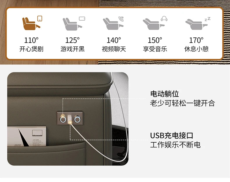 Designer Leather Sofa Living Room Ajustable Lounge Foldable Sofa Reclinable Modular Minimalist Woonkamer Banken Lounge Furniture