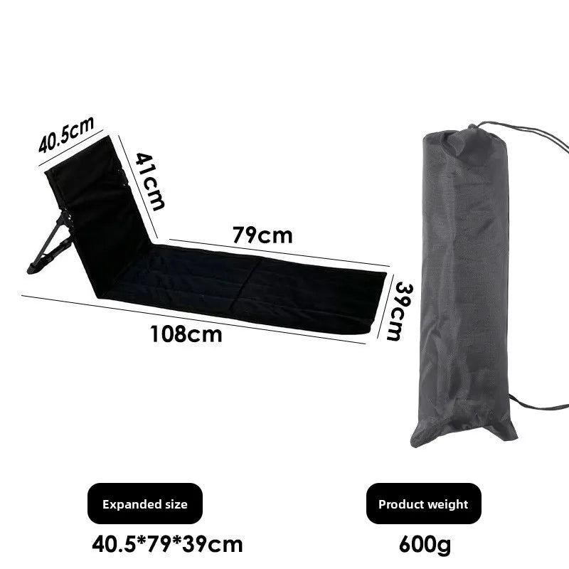 Outdoor Aluminum Alloy Support Pole Lawn Chair Camping Portable Lazy Cushion Extended Folding Backrest Grass Chair