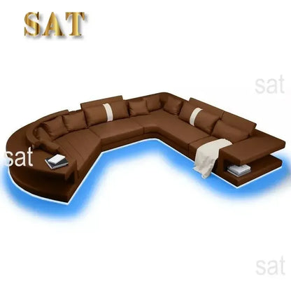 New Arrival Modern Living Room Leather Sofa, Lounge Chair, Living Room Designer Combination Sofa, U-shaped Sofa, Luxury Leather