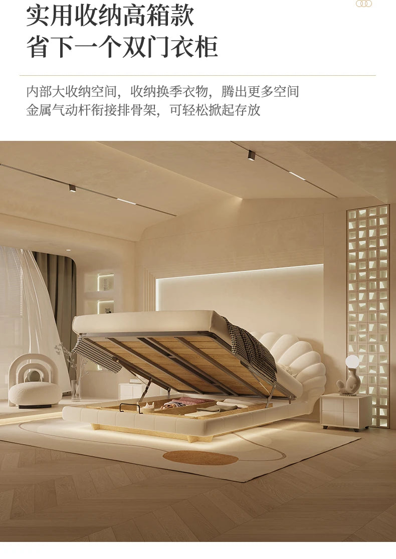 Nordic elegant Double bed 180x200cm interior Minimally comfortable bedroom beds luxury creativity camas matrimoniales furniture