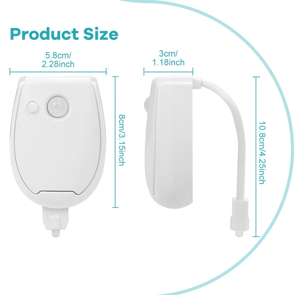 RGB Toilet Lights LED Washroom Night Lamp PIR Motion Sensor Colorful Atmosphere Light Waterproof 16Colours Mood Bathroom Lamps