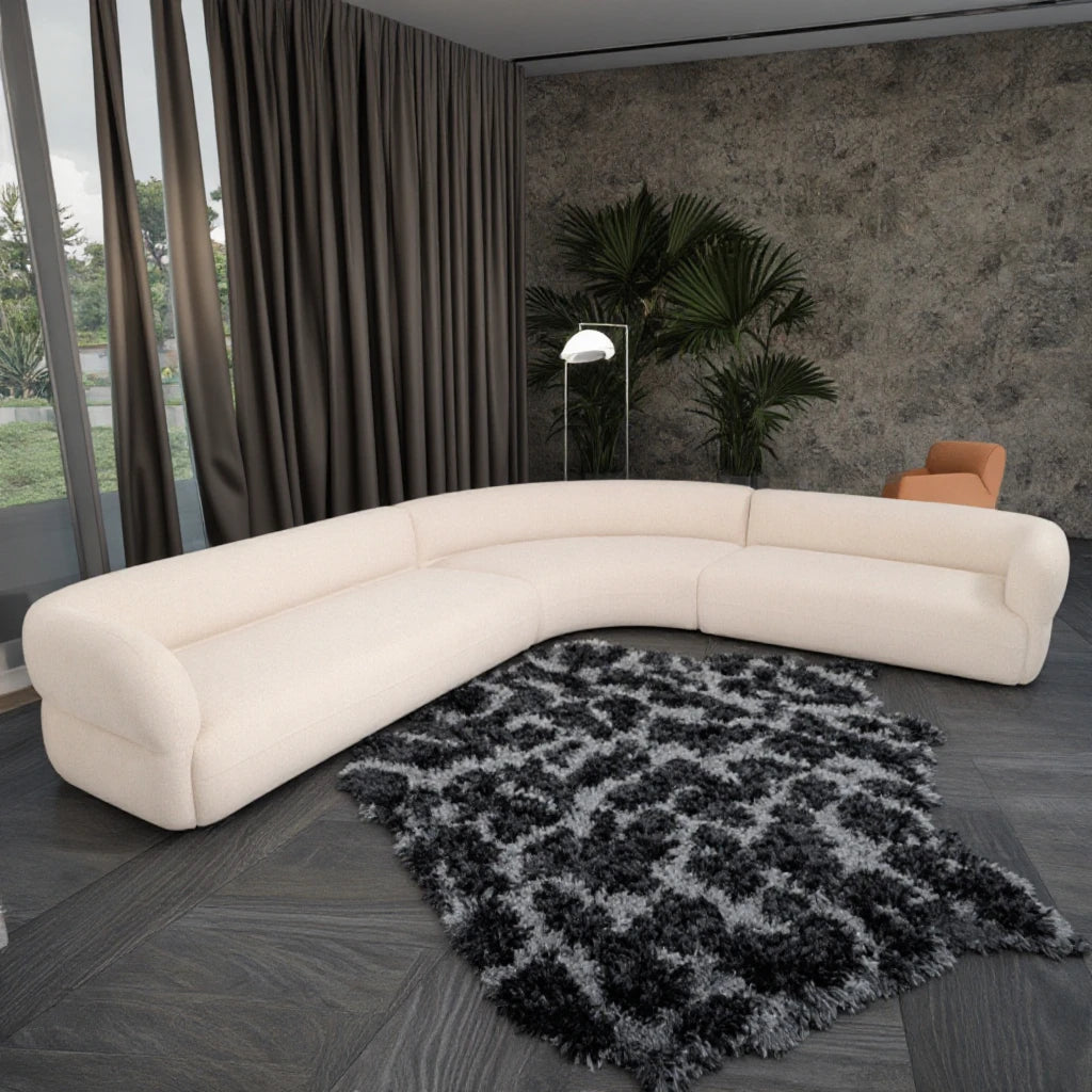 Ensemble de meubles de salon de style minimaliste moderne, canapé en tissu, combinaison de trois pièces