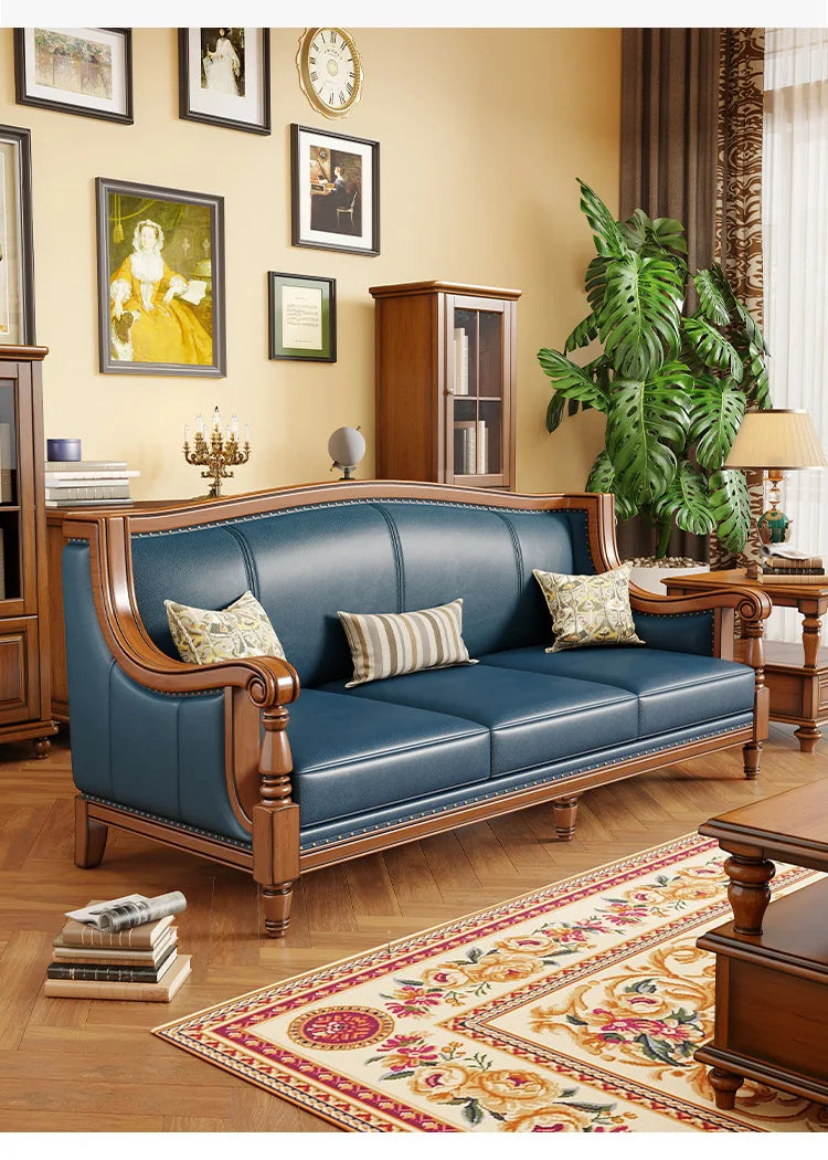 Customizable American leather sofa