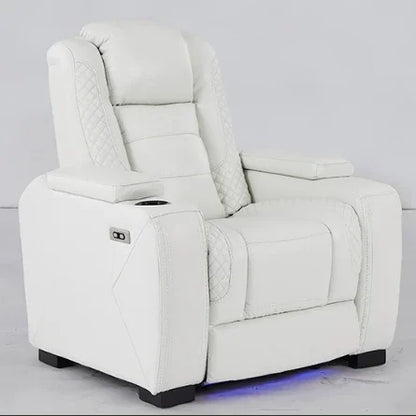 Furniture Smart Home Electric Power Recliner Genuine Leather VIP Home Theater Sofa For Bedroom & Living Room USB LED Cool Cup