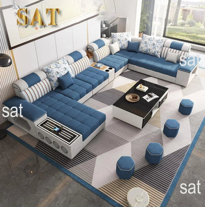 Italian Simple Modern Light Luxury Sofa Living Room Furniture White Grey Orange Corner Modular Sofa