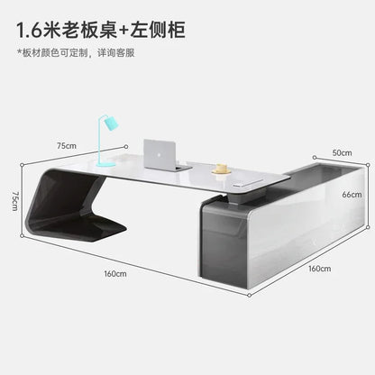 Computer Desk Corner Office Executive Multifunction Home Furniture Organizer Study Table Writing Workshop Desktop Ufficio Room