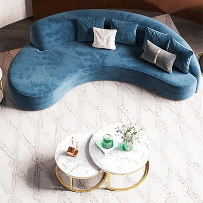 Blue Fancy Couches Curved Nordic Comfortable Designer Floor Living Room Sofa Modern Lounge Wood Divano Moderno Unique Furniture