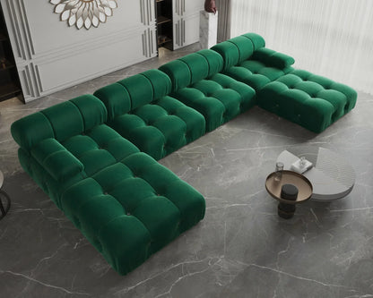 A For ATUNUS Popular Design Corner Modular Sectional Sofa Artistic High Fashion Velvet Fabric U Shape Couch For Hotel