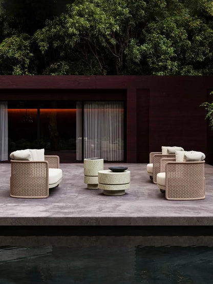 Outdoor Garden Hotel Villa Patio Simple Teak Sofa Set Furniture