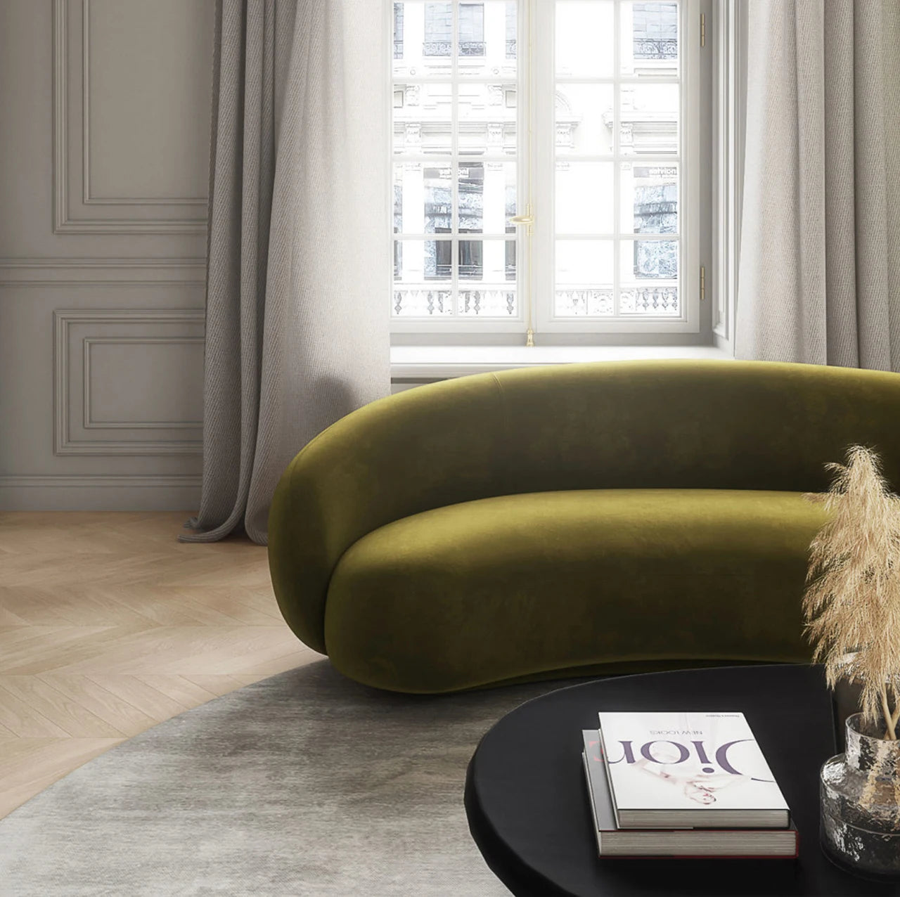 Living room Julep sofa Curved cashew sofa