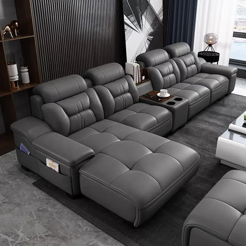 For Modern Luxury Genuine Leather Modular Corner Sofas Beds Sectional L Shape Sofa Couch Set Furniture Living Room Couches