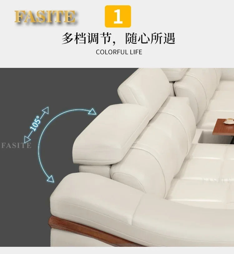 Long - lasting Genuine leather sofa, cowhide top layer, large and small unit, living room corner combination
