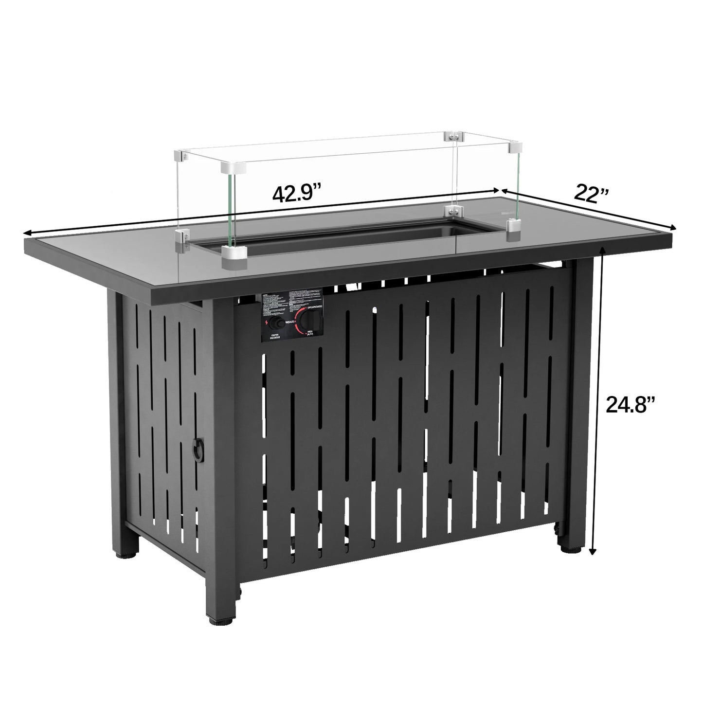 42 Inch Gas Fire Pit Table, 50,000 BTU Propane Pits for Outside with Steel Lid and Waterproof Cover, 2 in 1 Firepit Table