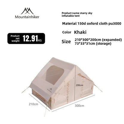 The Mountainhiker Inflatable Tent,equipped with Storage Bags and An Air Pump, Is Ideal for Outdoor Hiking Activities