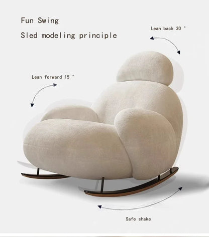 Nordic Modern Luxury Living Room Chairs Sofa  Rocking  Lounge Single Lazy Reclining Adult Bedroom Relax Magical Furniture