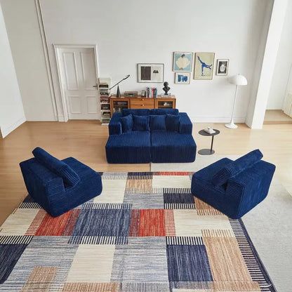 Reversible U-Shaped Flannel Sectional Sofa, Spacious & Comfortable with Plush Cushions, Ideal for Modern Living Rooms